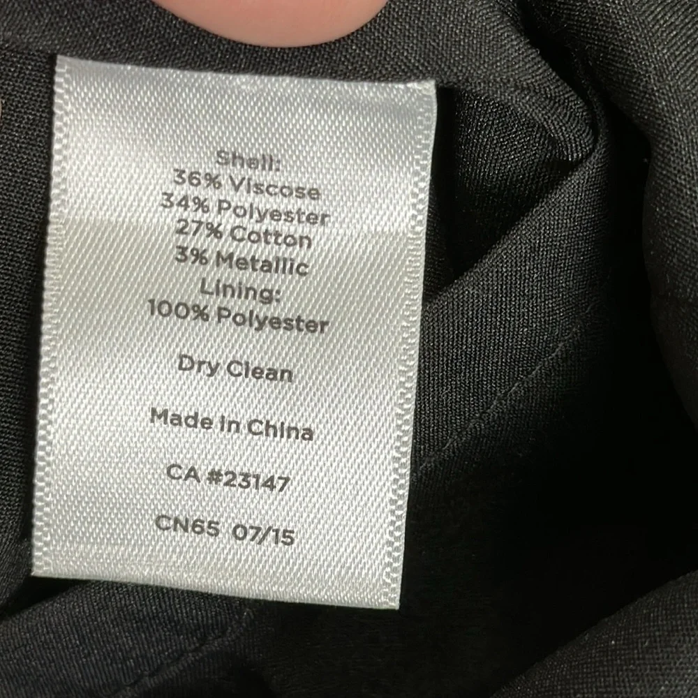 Talbots Metallic Black Sleeveless Pleated A Line Cocktail Dress Size 2‎ Formal